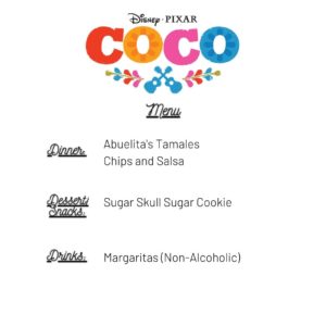 coco movie night menu mommys movie magic