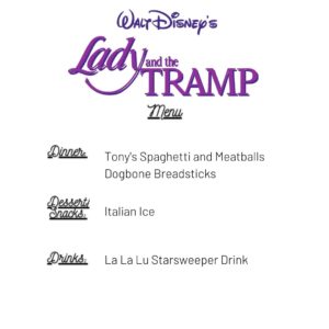 lady and the tramp movie night menu and recipes