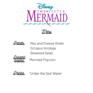 Little Mermaid Menu and recipes