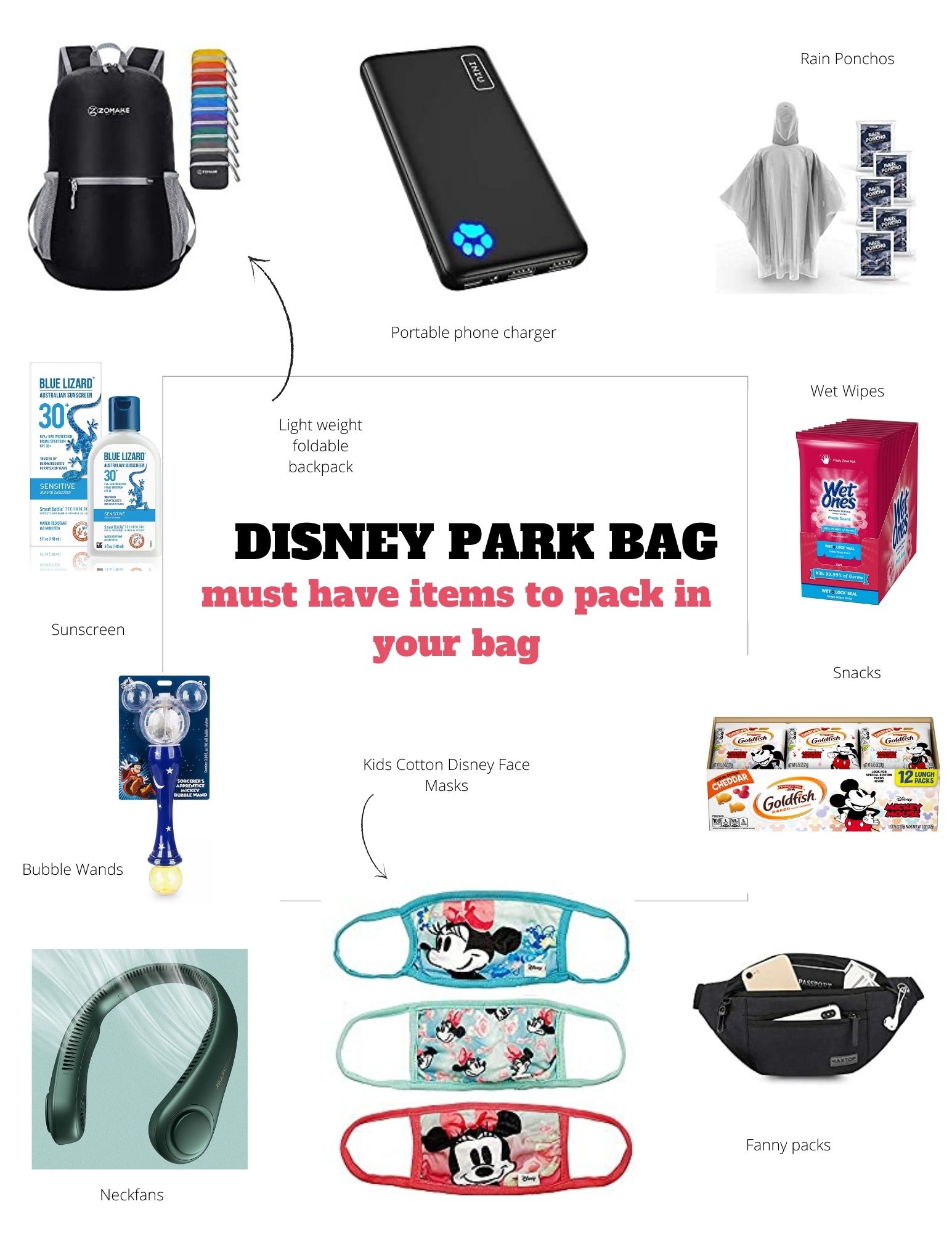 Disney Park Bag Essentials (What To Pack for the Parks)